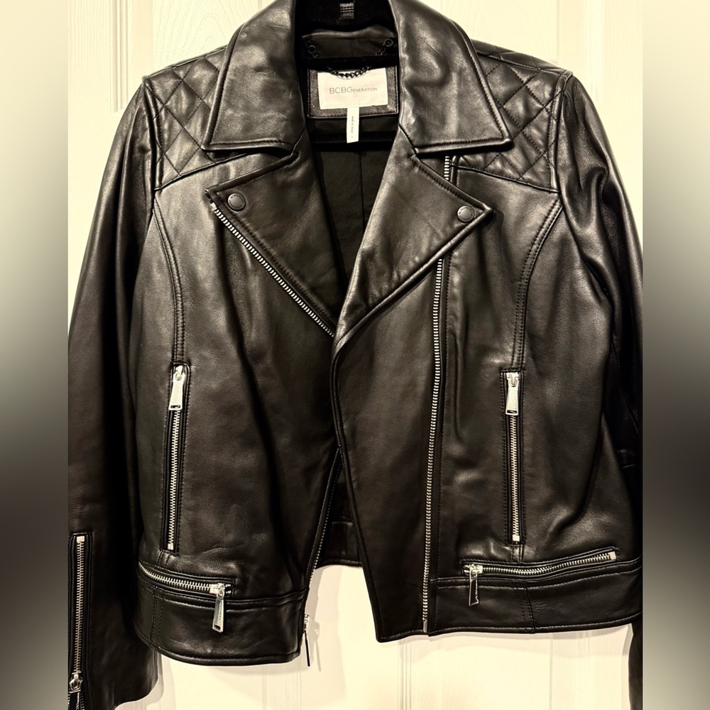 BCBGeneration Black Leather Jacket - Picture 6 of 11